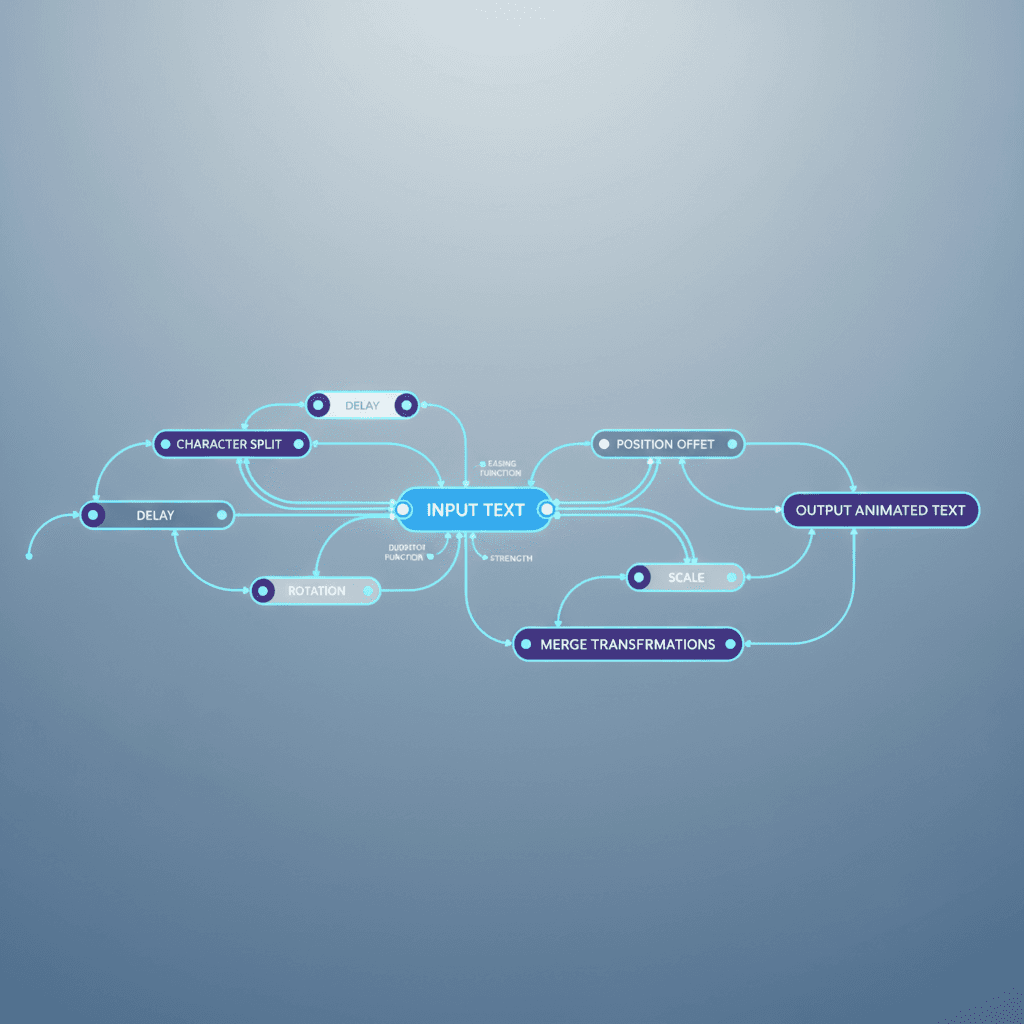 簡単なテキストアニメーションのノードグラフの例