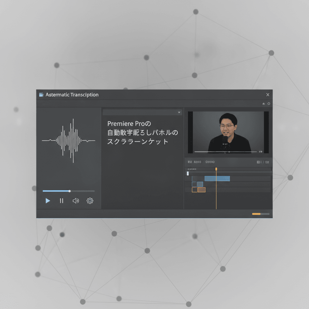Premiere Proの自動文字起こしパネルのスクリーンショット