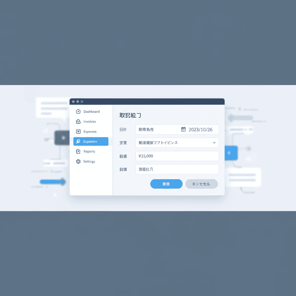 会計ソフトの入力画面のイメージ図