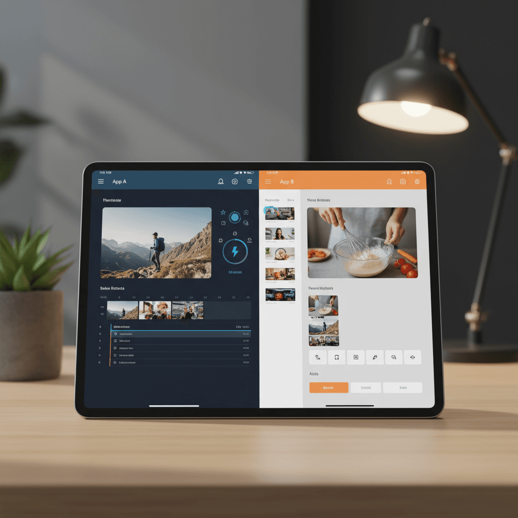 スマホ編集アプリの画面比較イメージ