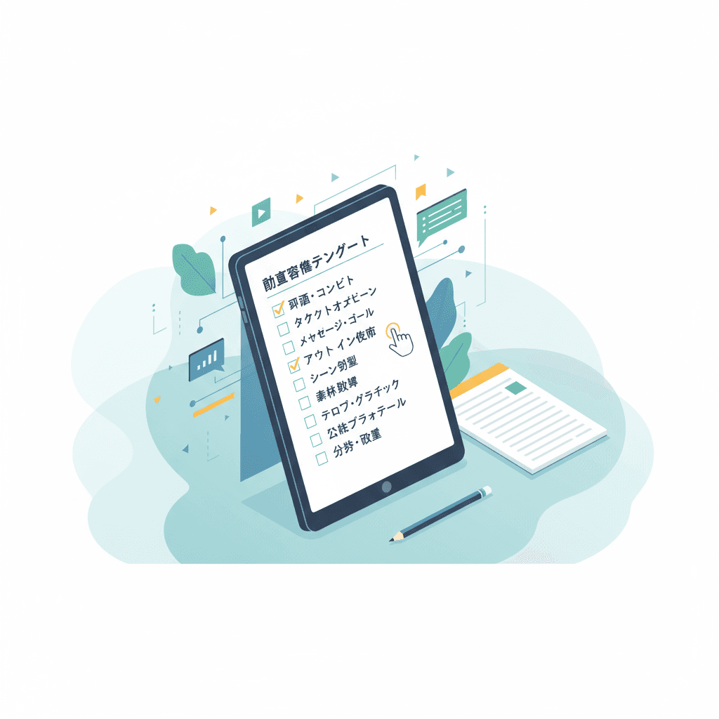 動画構成テンプレートのチェックリストの例